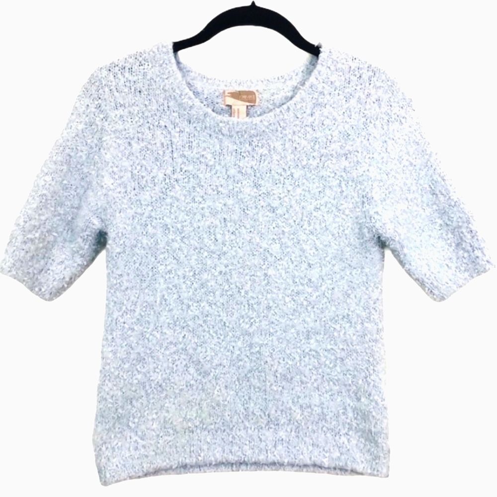 Forever 21 Short Sleeve Round Neck Eyelash Sweater Size Medium